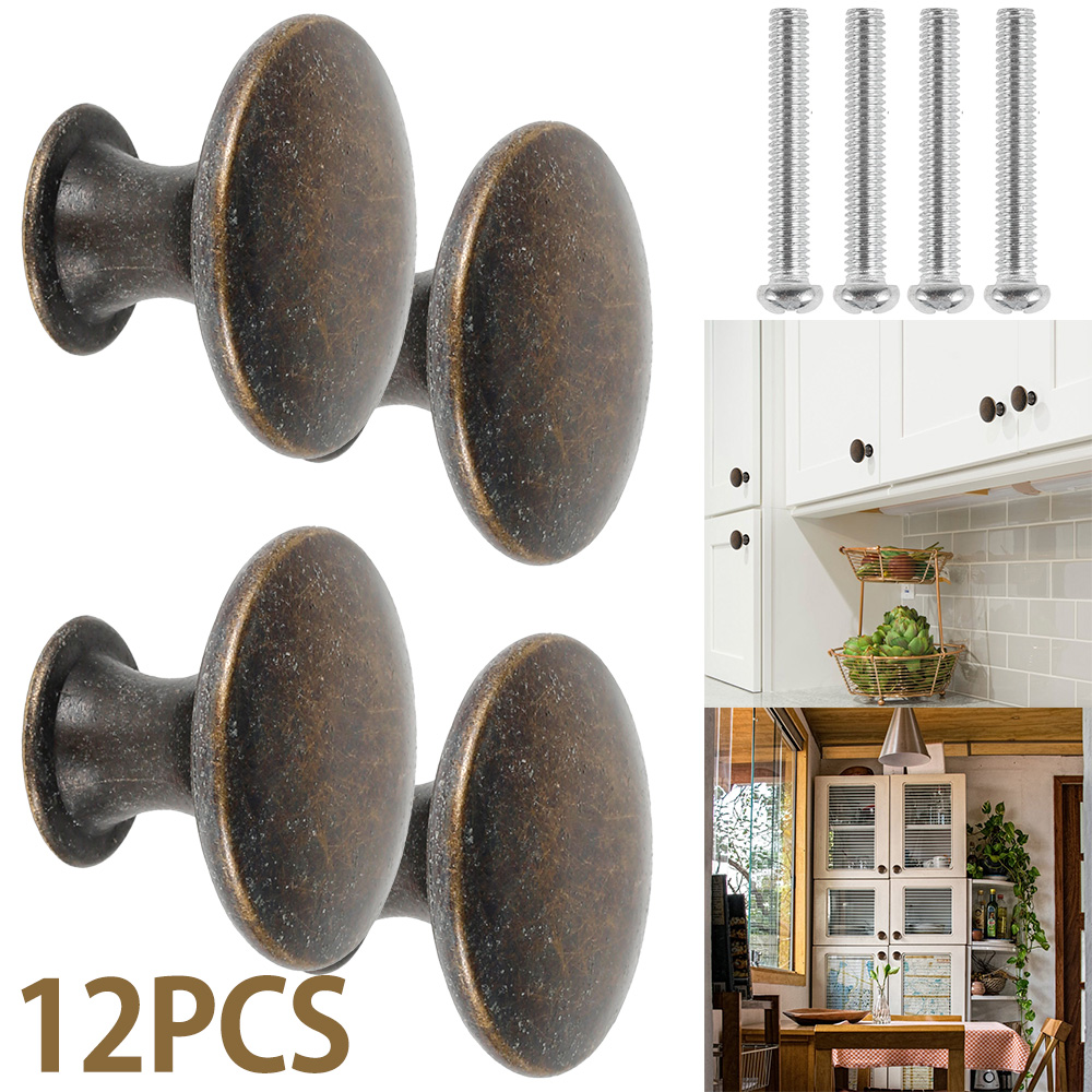 Vintage Furniture Hardware Pulls - 12 tiradores retro de aleación en
