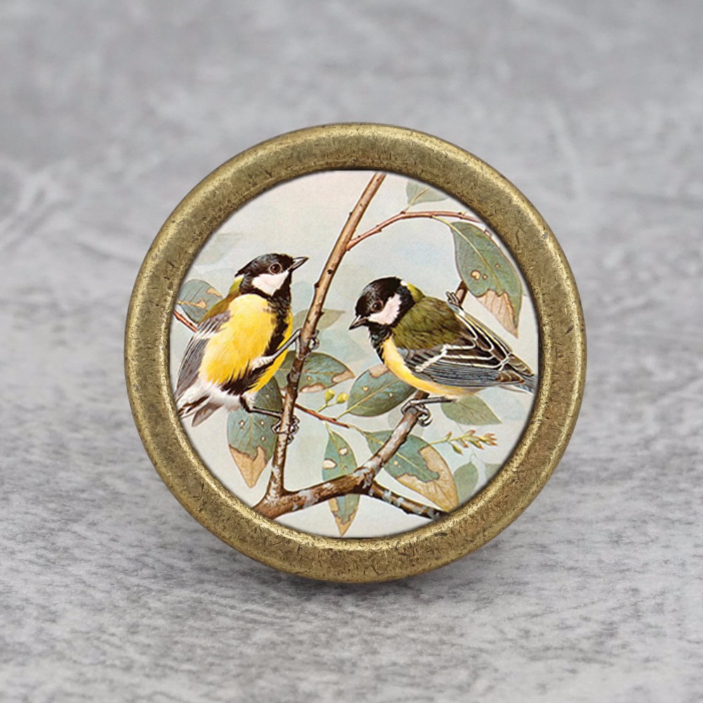 Vintage Furniture Hardware Pulls - Two Birds--Tiradores y pomos vintage para