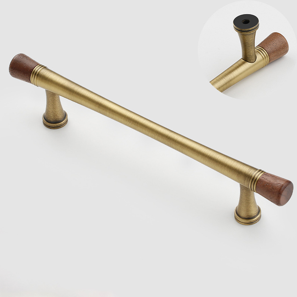 Manija de latón de nogal Vinta - Vintage Furniture Hardware Pulls reseña y precio