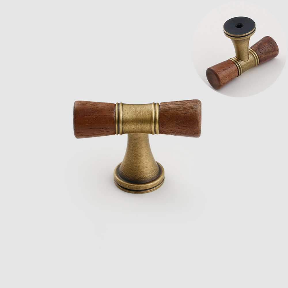 Manija de latón de nogal Vinta - Vintage Furniture Hardware Pulls reseña y precio